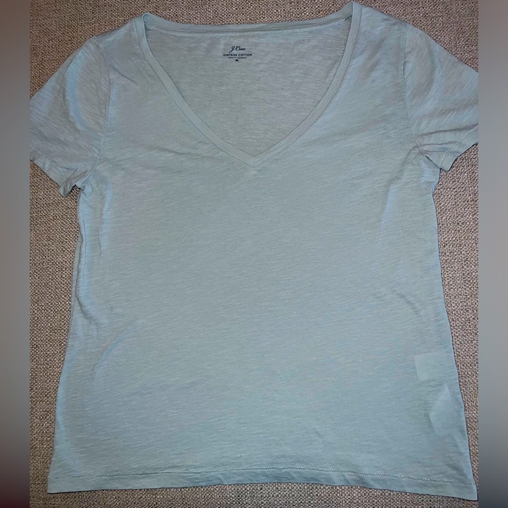 J Crew Vintage Cotton Tee, Size Medium, green